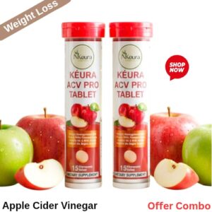 Kéura ACV Pro Effervescent Tablets (Apple Cider Vinegar Drink) Weight Loss, Detox & Digestion Support | Buy 1 Get 1 FREE | 15 Tablets