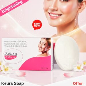 Keura Brightening Soap with Aloe Vera, Vitamin C, Niacinamide & Glycolic Acid | Deep Cleansing & Moisturizing